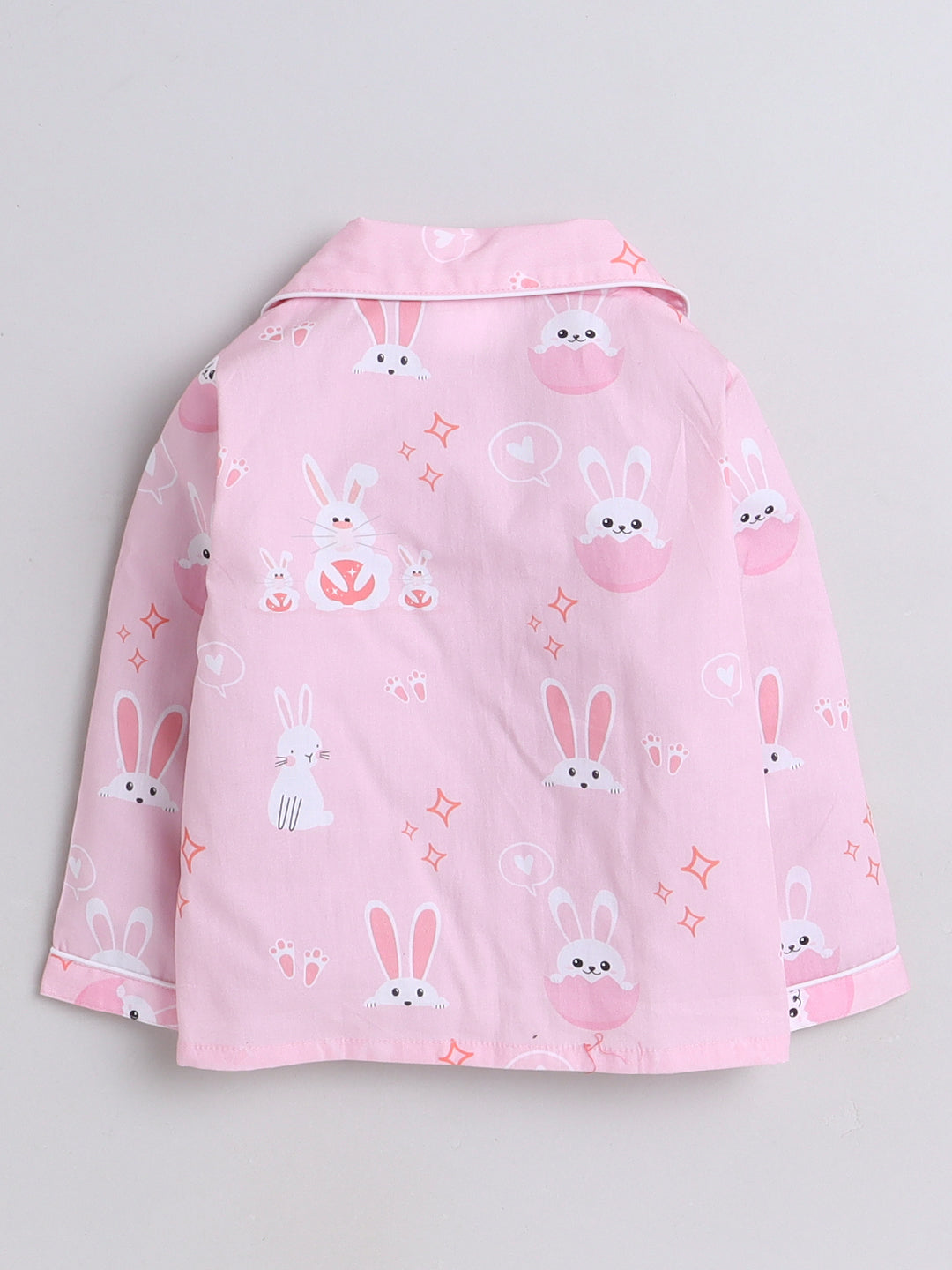 Bunnies Print Night Suit- Pink