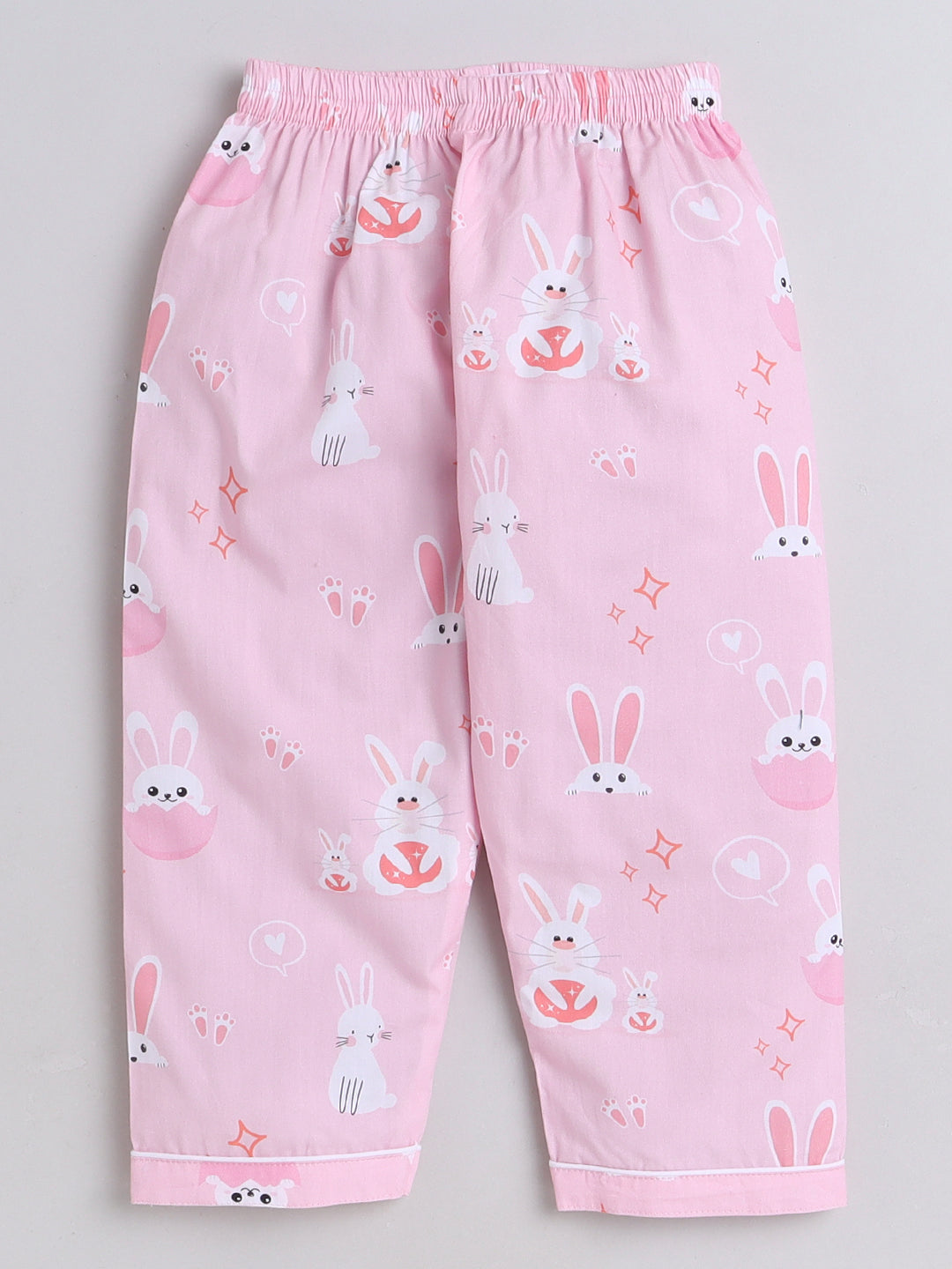 Bunnies Print Night Suit- Pink