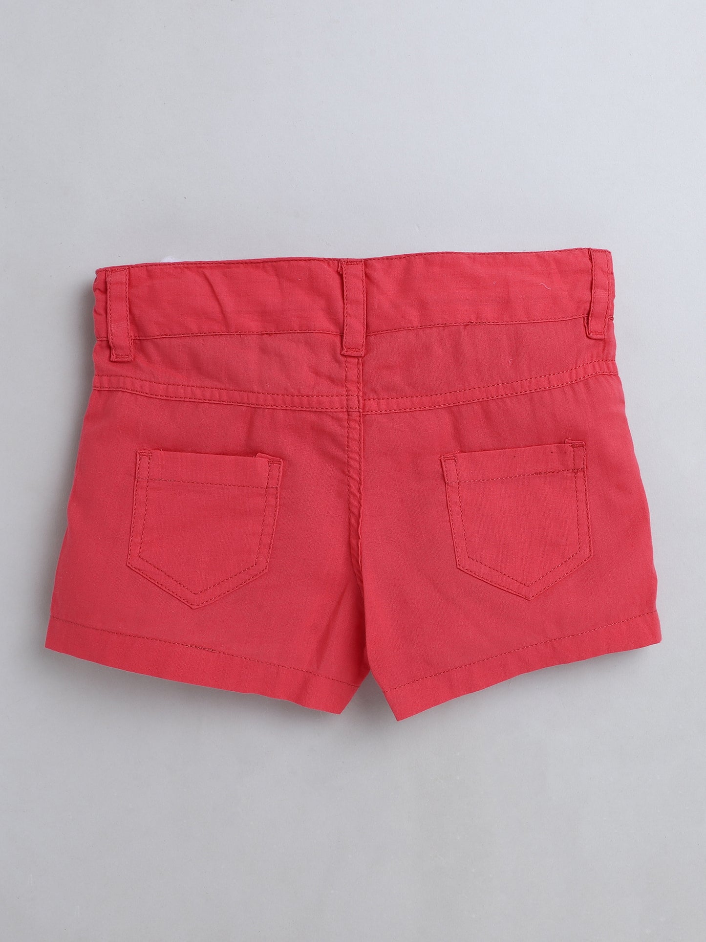 Girls' Shorts with Adjustable Waist- Pink