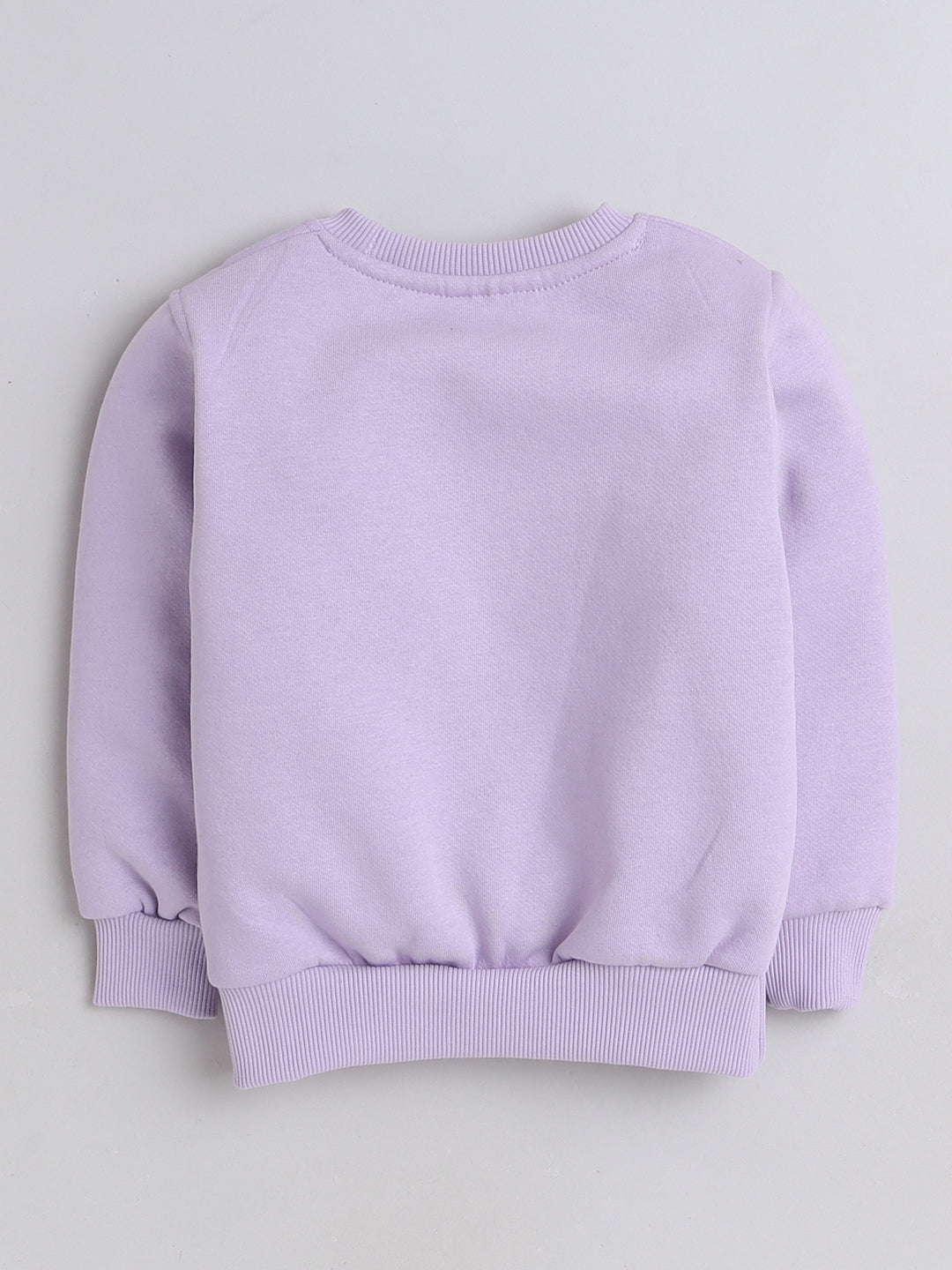 Knitting Doodles Kids' Sweat Shirt with Warm Fleece and smart flowers Print- Purple