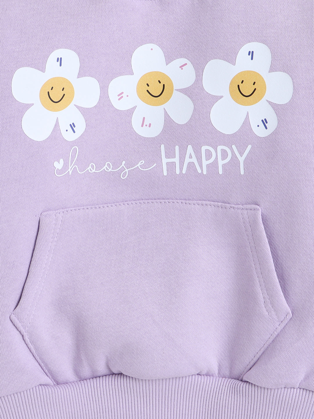 Knitting Doodles Kids' Sweat Shirt with Warm Fleece and smart flowers Print- Purple
