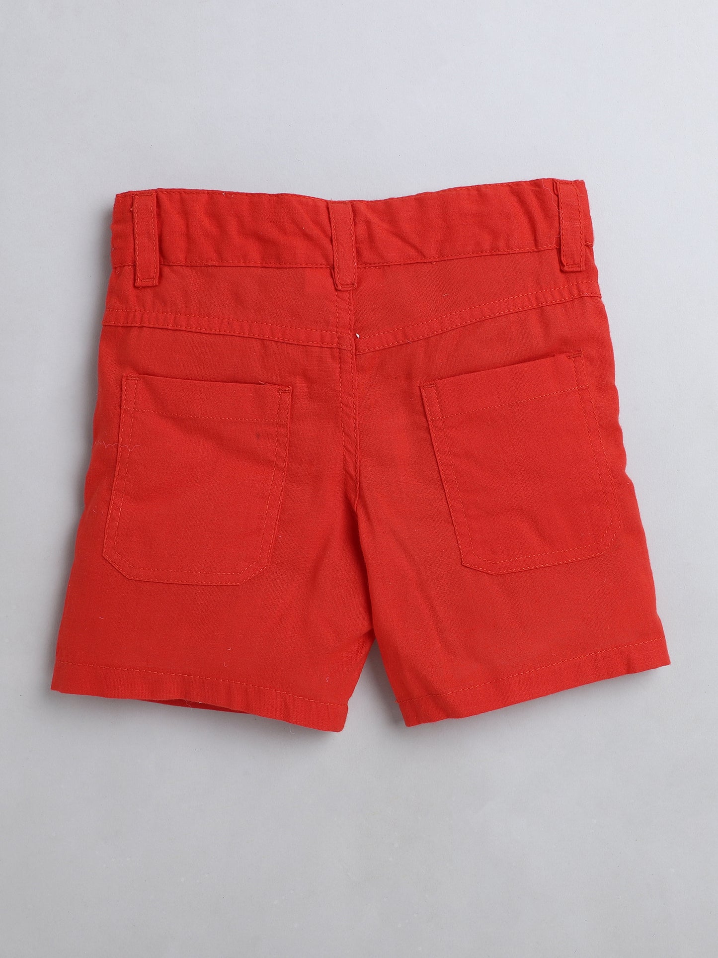 Boys' Shorts with Adjustable Waist- Red