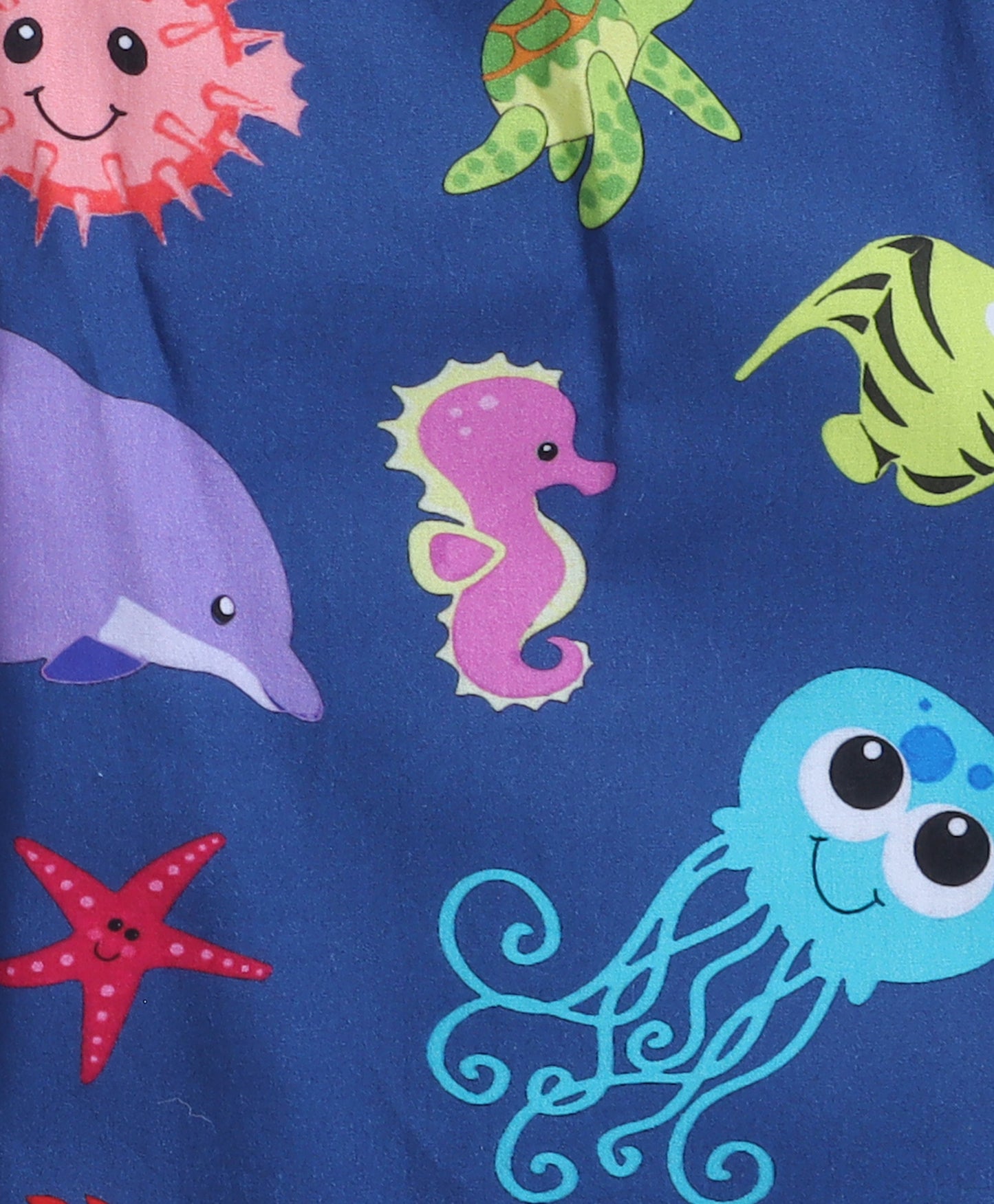 Sea Animals Print Night Suit- Blue