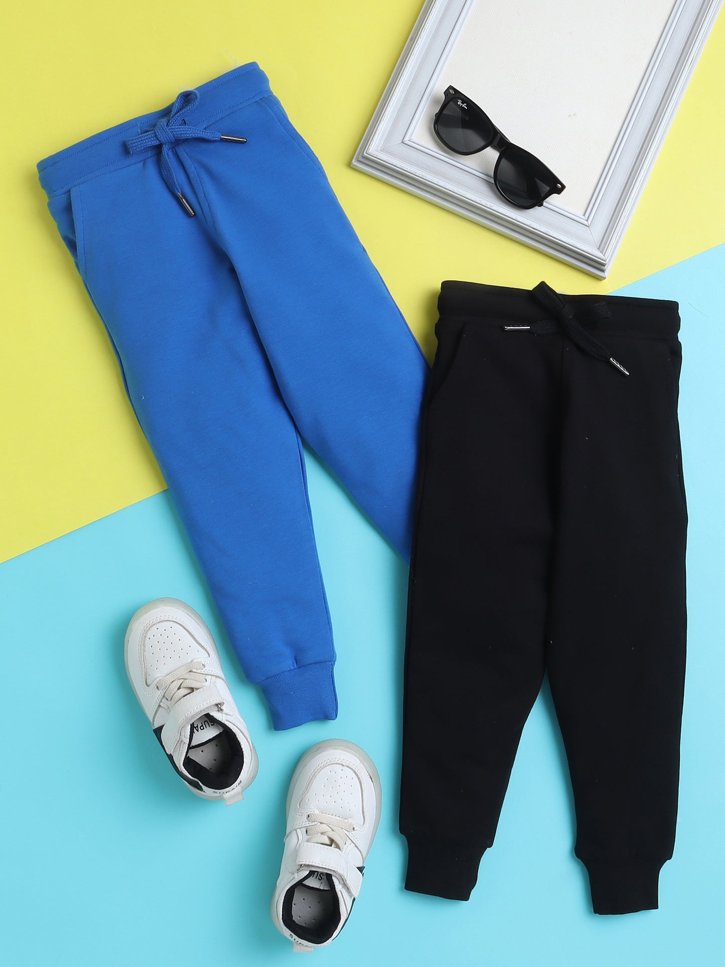 Terry Jogger Pants Value Pack of 2- Blue and Black