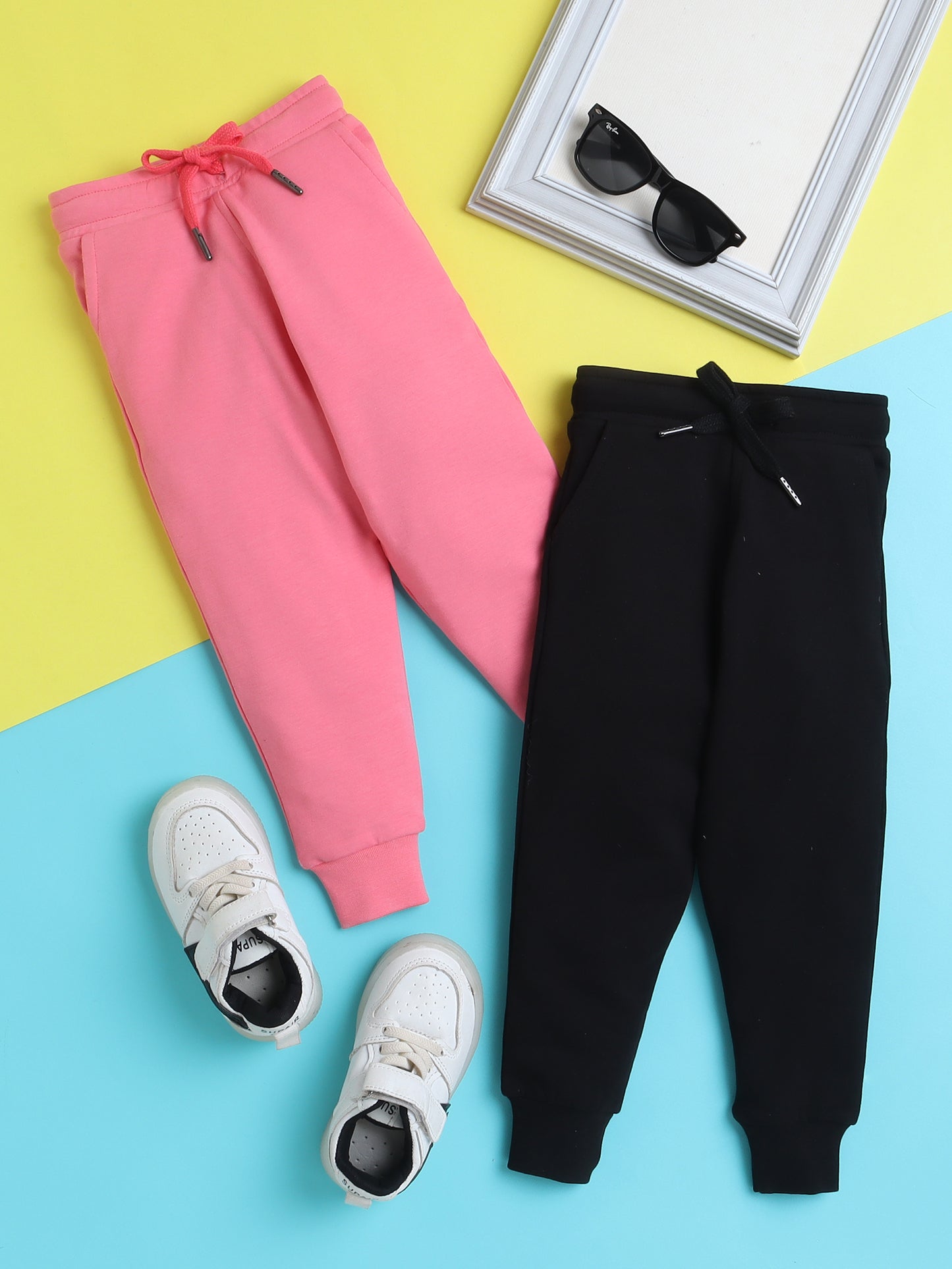 Terry Jogger Pants Value Pack of 2- Pink and Black