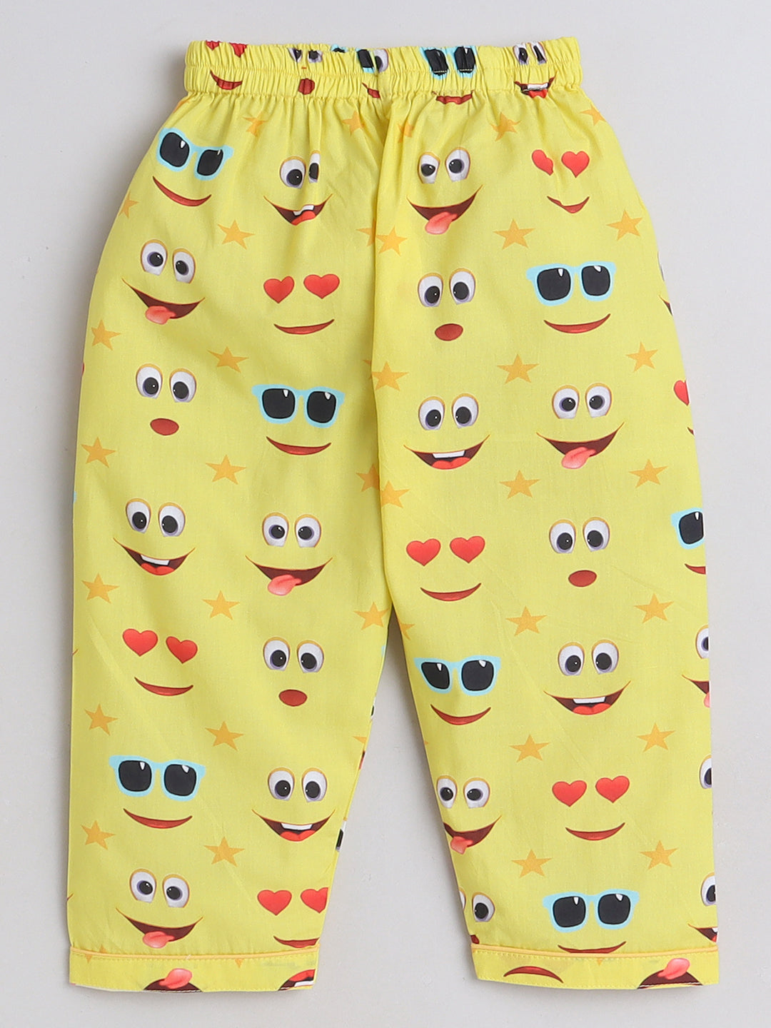 Emoji Print Night Suit- Yellow