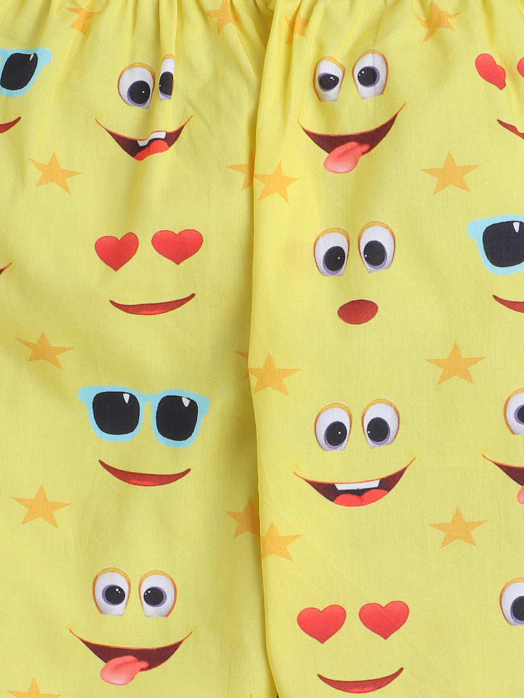 Emoji Print Night Suit- Yellow