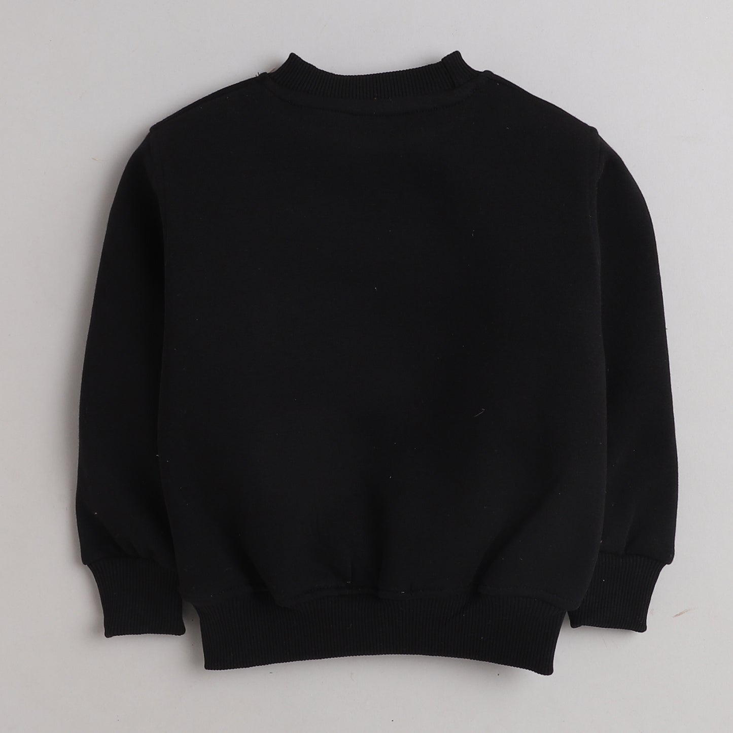 Knitting Doodles Fleece Boy's Black Round Neck Cool Dude Print Sweatshirt- Black