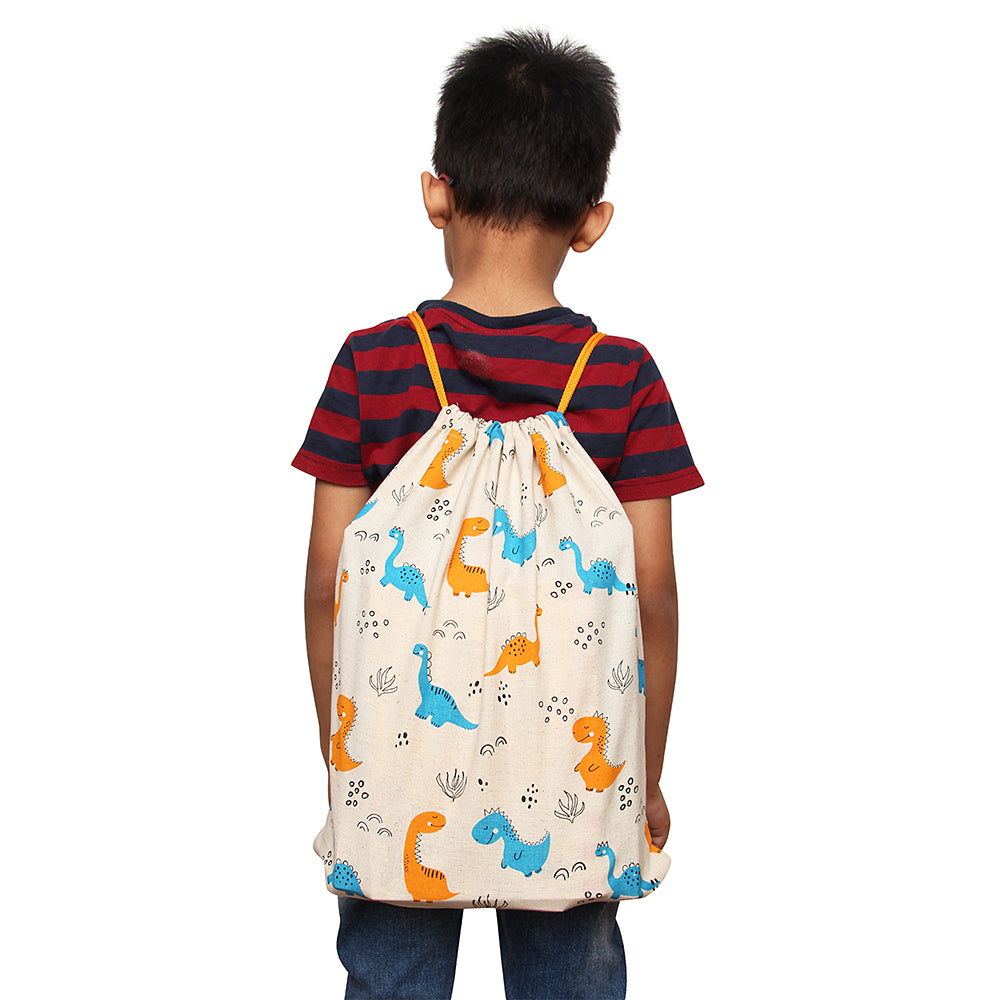 Dinosaur Print Drawstring Bag