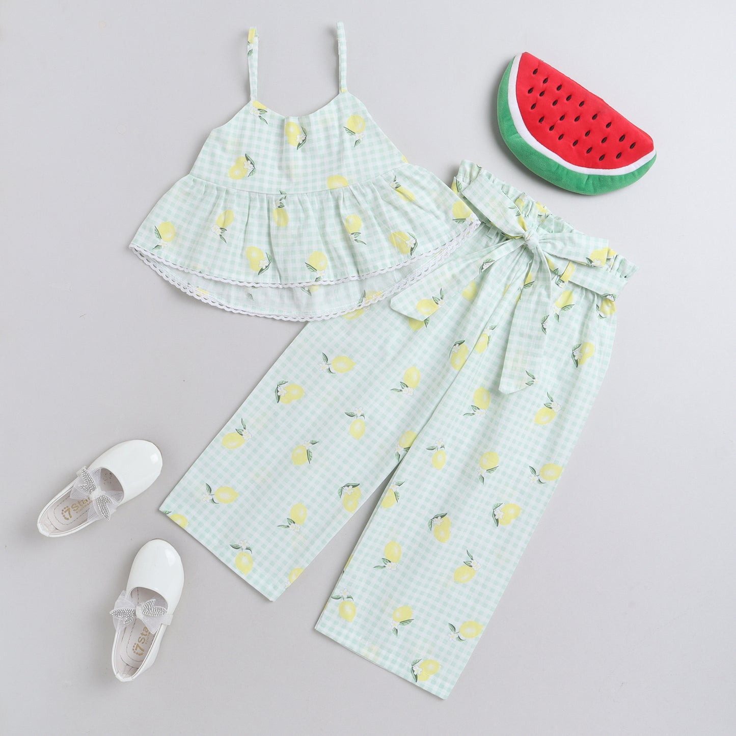 Lemons Printed Coord Set With Pants