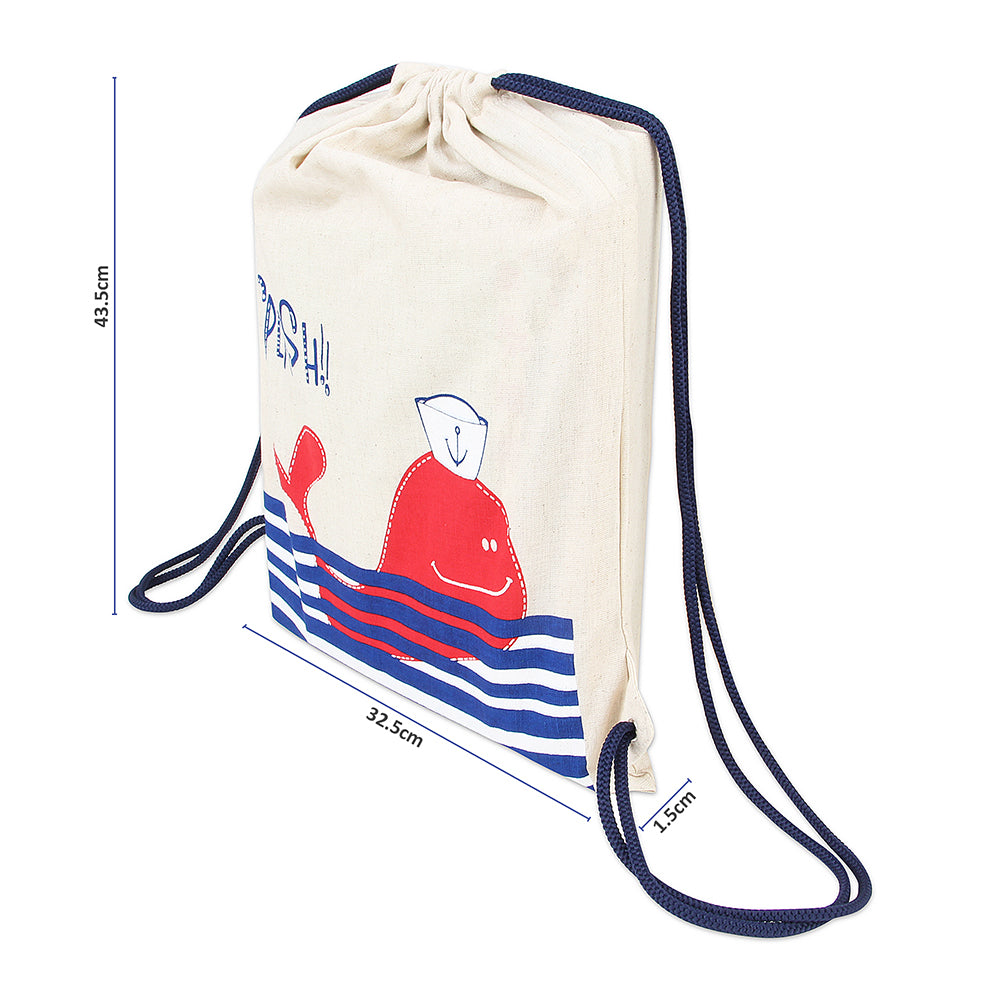 Shark print Drawstring Bag