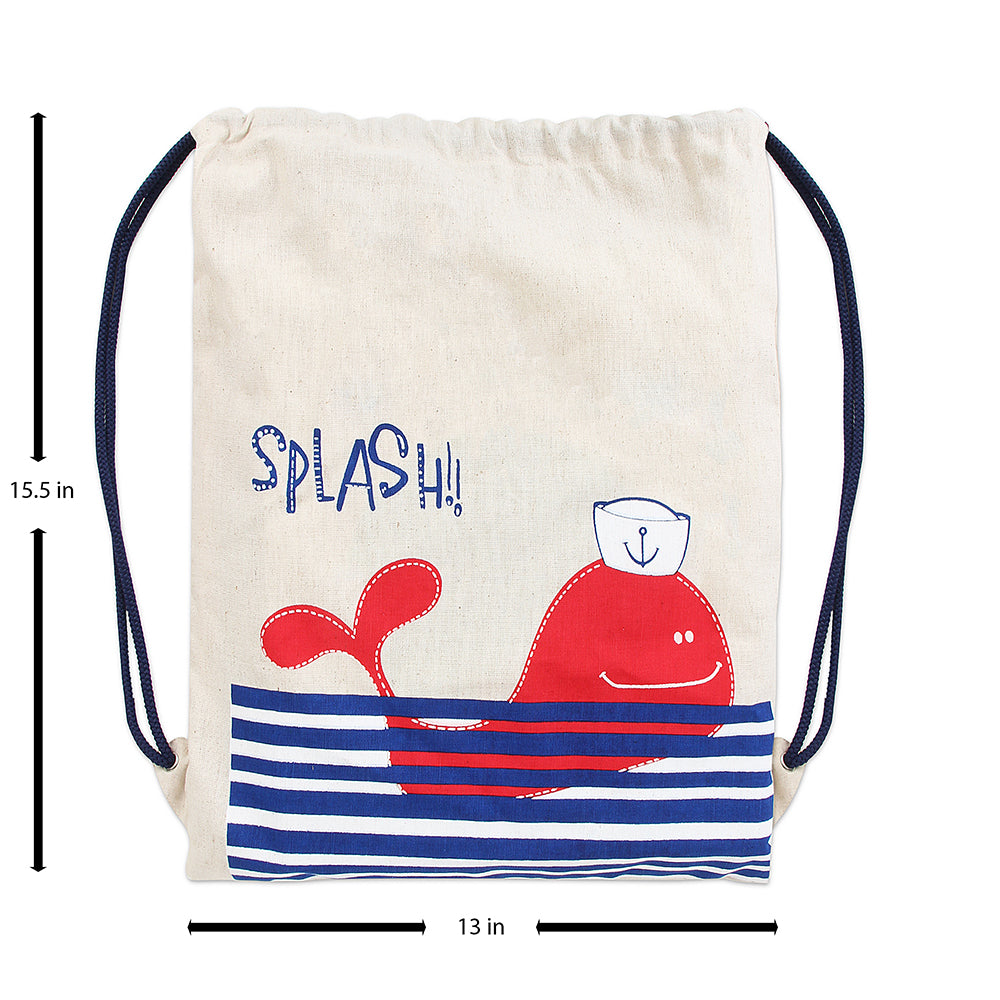Shark print Drawstring Bag