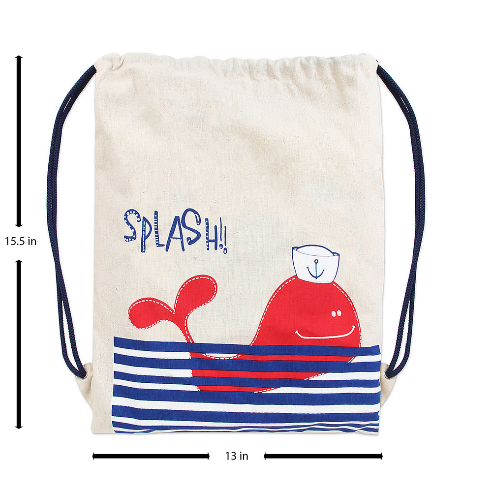 Shark print Drawstring Bag