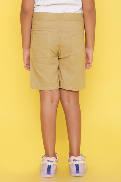 Boys' Shorts with Adjustable Waist- Beige
