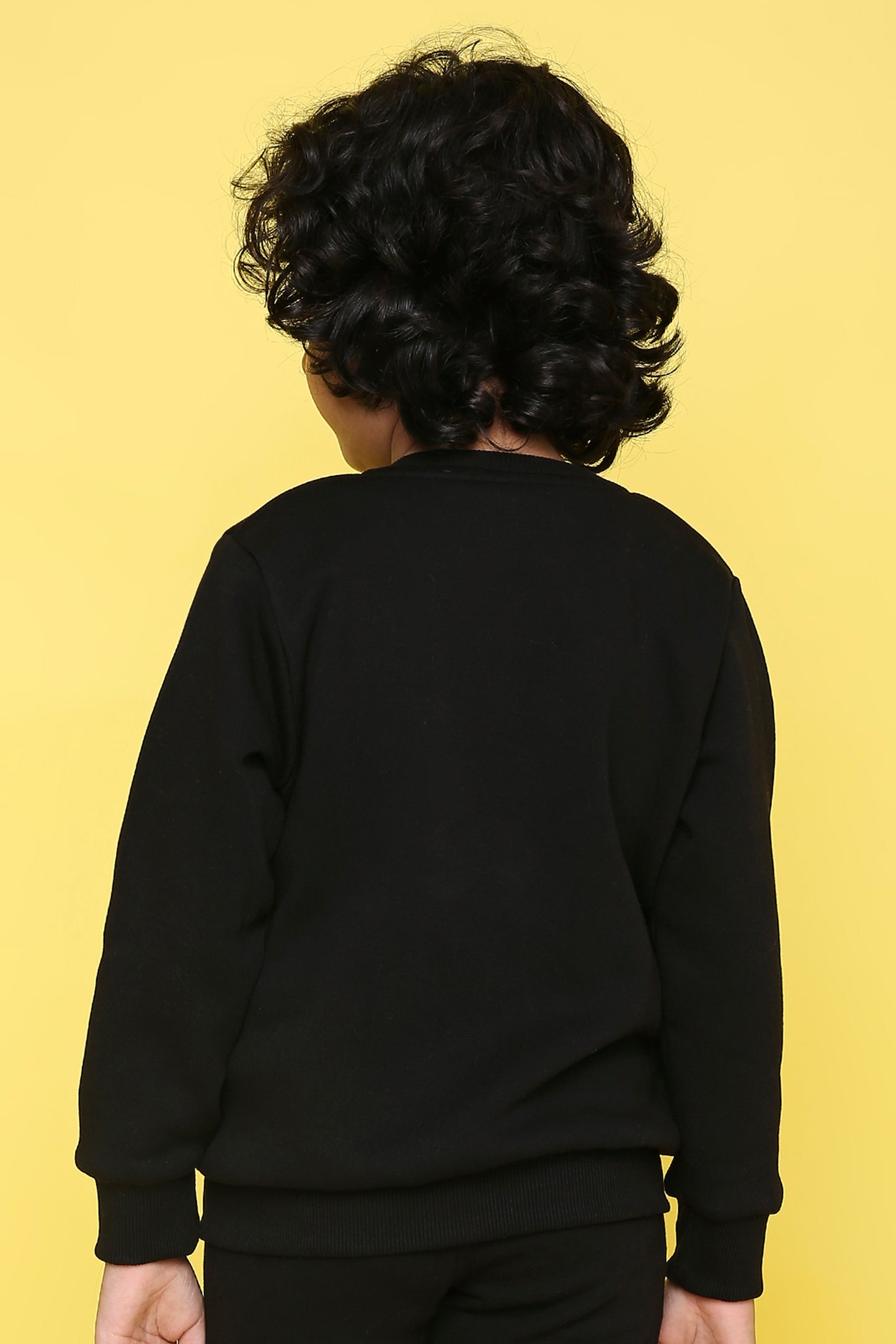 Knitting Doodles Kid's Jacket with Warm Fleece- Black