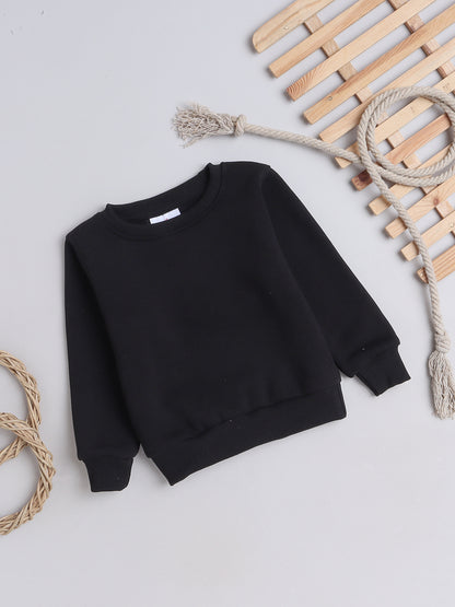 Knitting Doodles Kid's Sweatshirt with Warm Fleece- Black