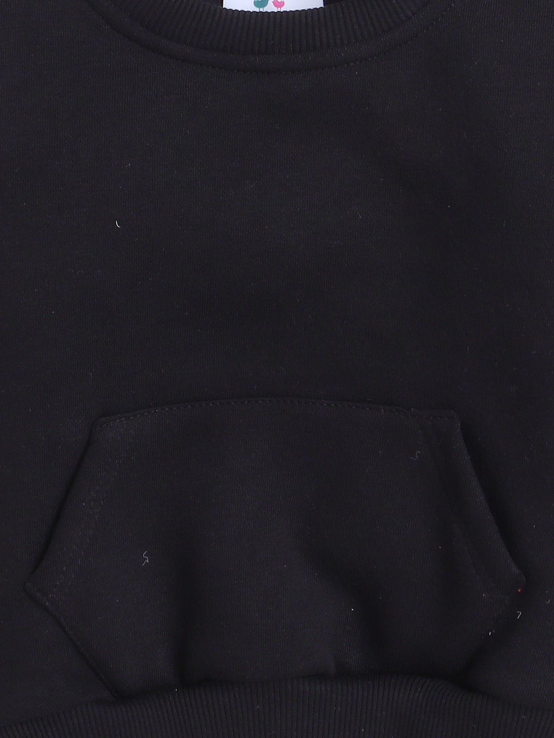 Knitting Doodles Kid's Sweatshirt with Warm Fleece and Pocket in front- Black