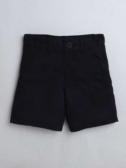 Boys' Shorts with Adjustable Waist- Black