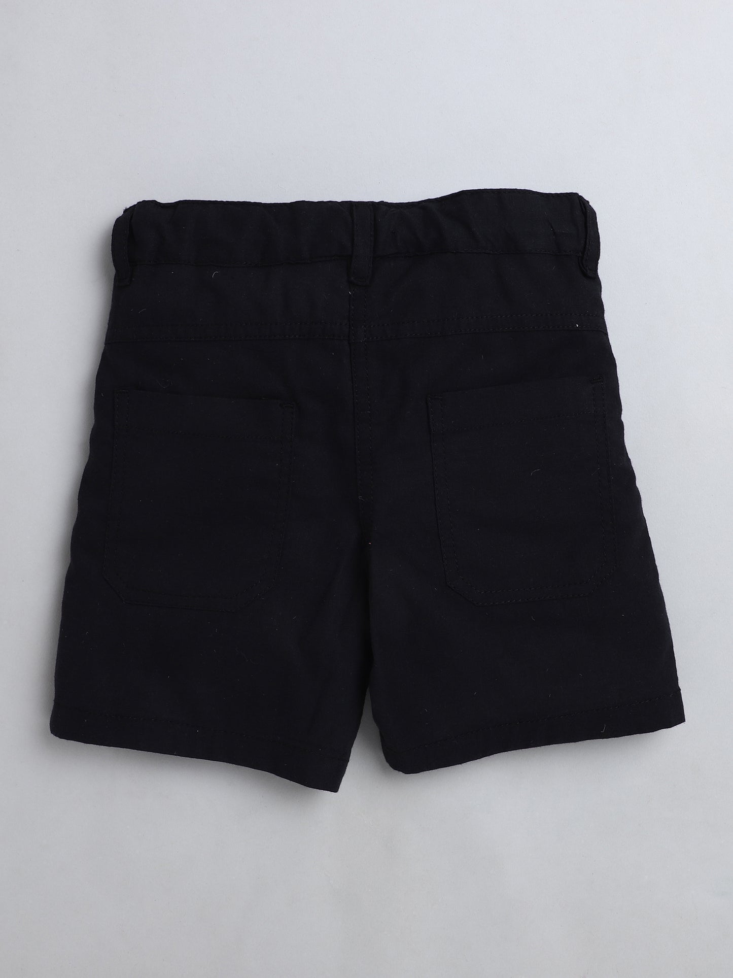 Boys' Shorts with Adjustable Waist- Black