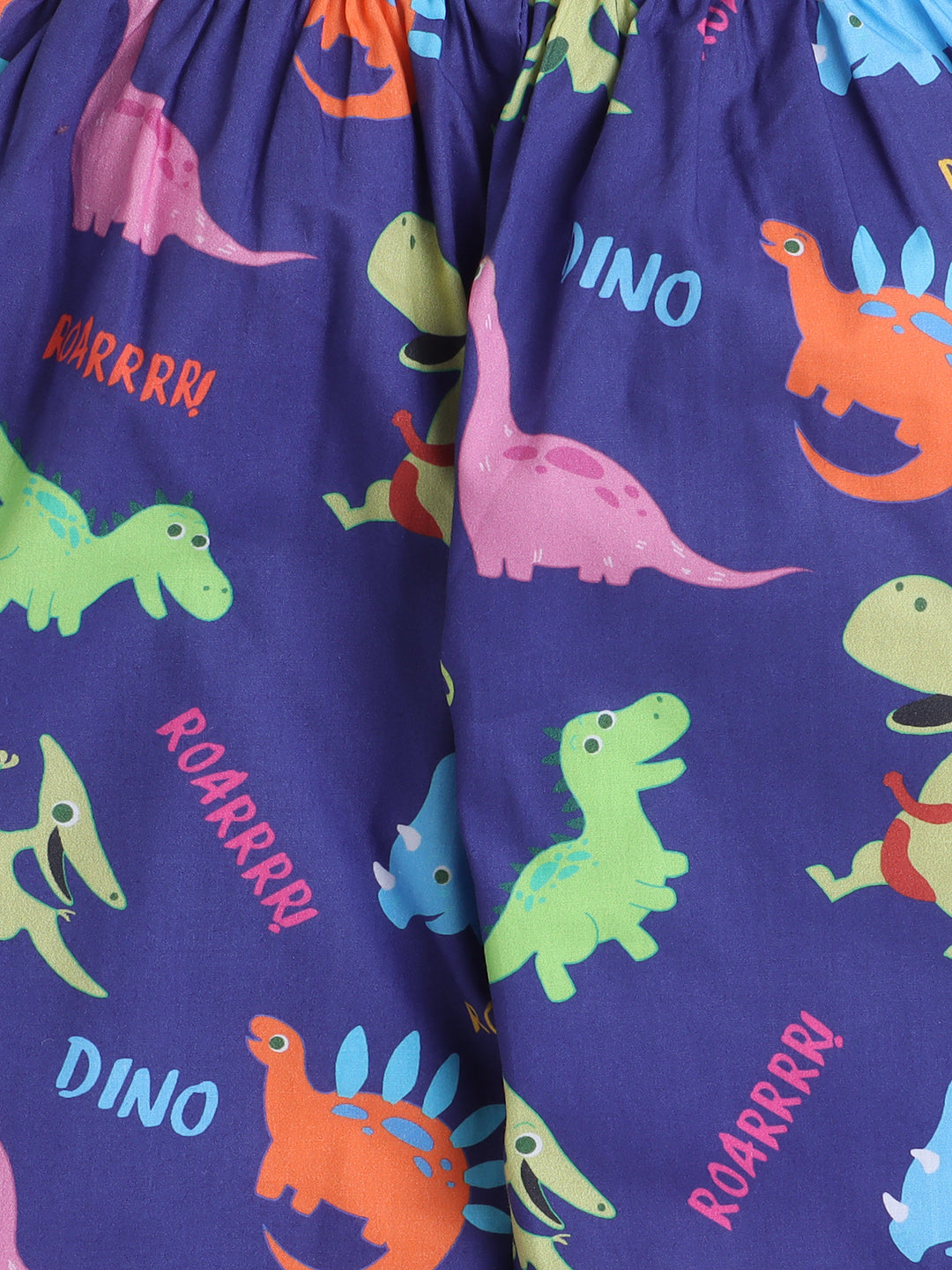 Dinosaurs Print Night Suit- Dark Blue