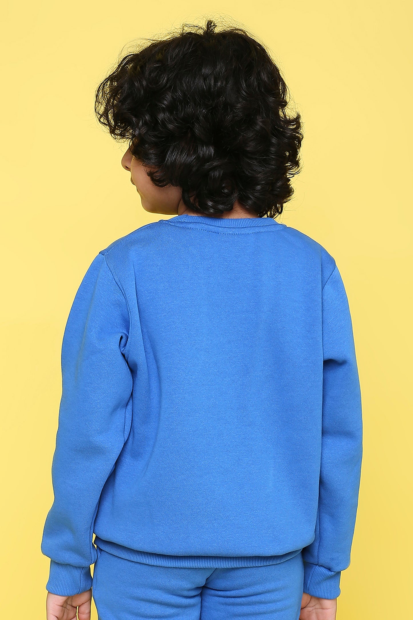 Knitting Doodles Kid's Sweatshirt with Warm Fleece and Pocket in front- Blue