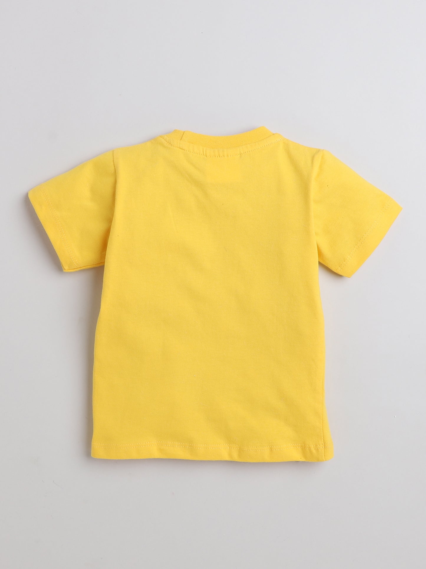 Construction Print T-shirt and Pyjama- Yellow and White