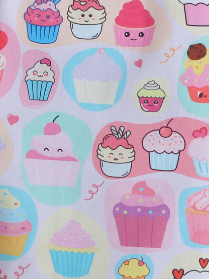 Cupcake Print Nightsuit- White