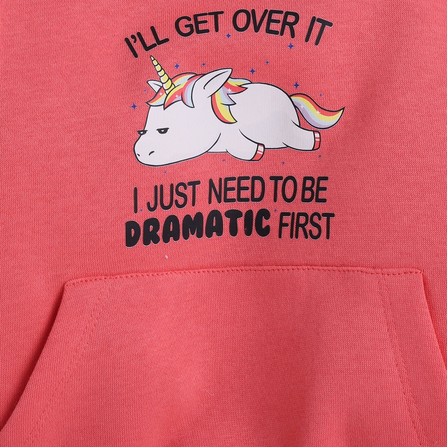 Unicorn Sweatshirt with Fleece Lining- Pink