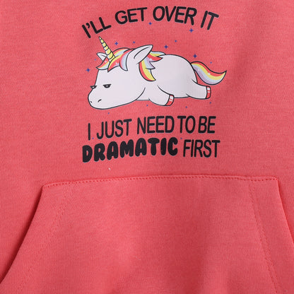Unicorn Sweatshirt with Fleece Lining- Pink