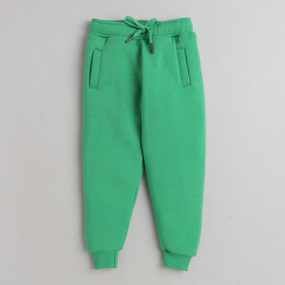 Trackpant with Fleece Lining and Elasticated waist- Green