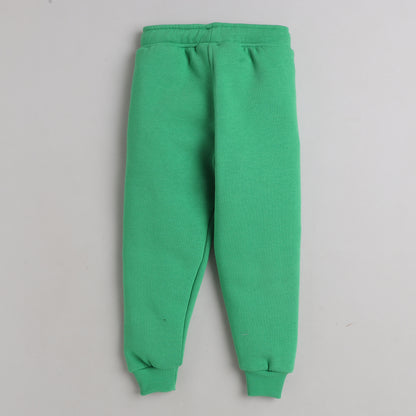 Trackpant with Fleece Lining and Elasticated waist- Green