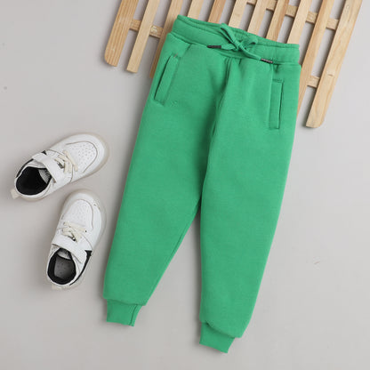 Trackpant with Fleece Lining and Elasticated waist- Green