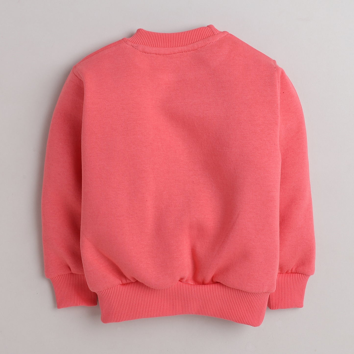 Cute Flower Print Sweatshirt with Fleece Lining- Pink