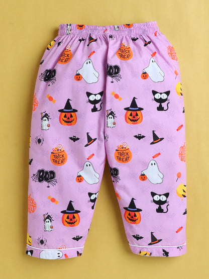 Haloween Print Nightsuit- Purple