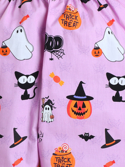 Haloween Print Nightsuit- Purple