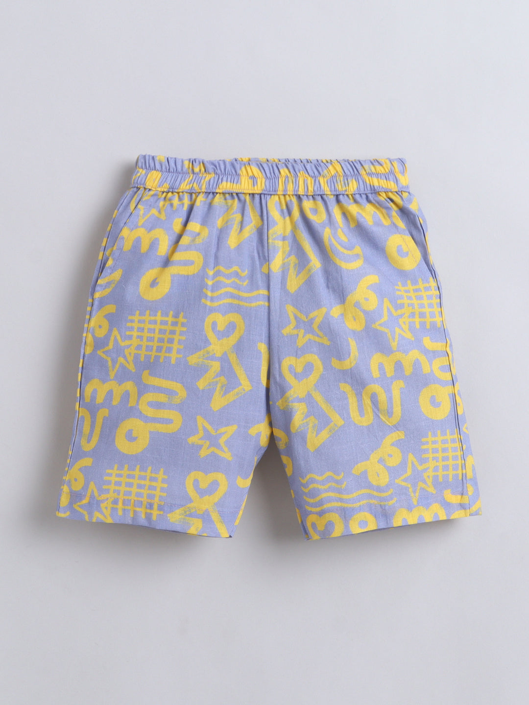 Purple Abstract Cotton Slub Co-ord Set