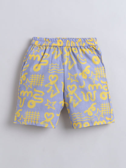 Purple Abstract Cotton Slub Co-ord Set