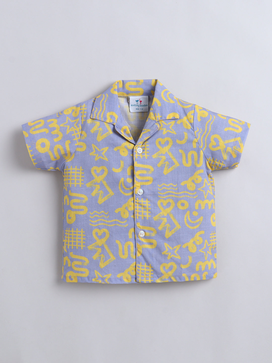 Purple Abstract Cotton Slub Co-ord Set