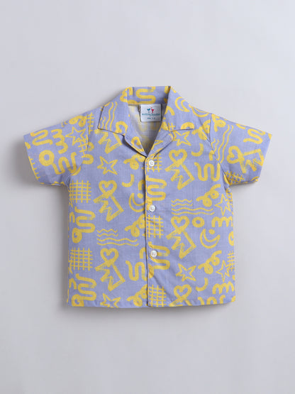 Purple Abstract Cotton Slub Co-ord Set