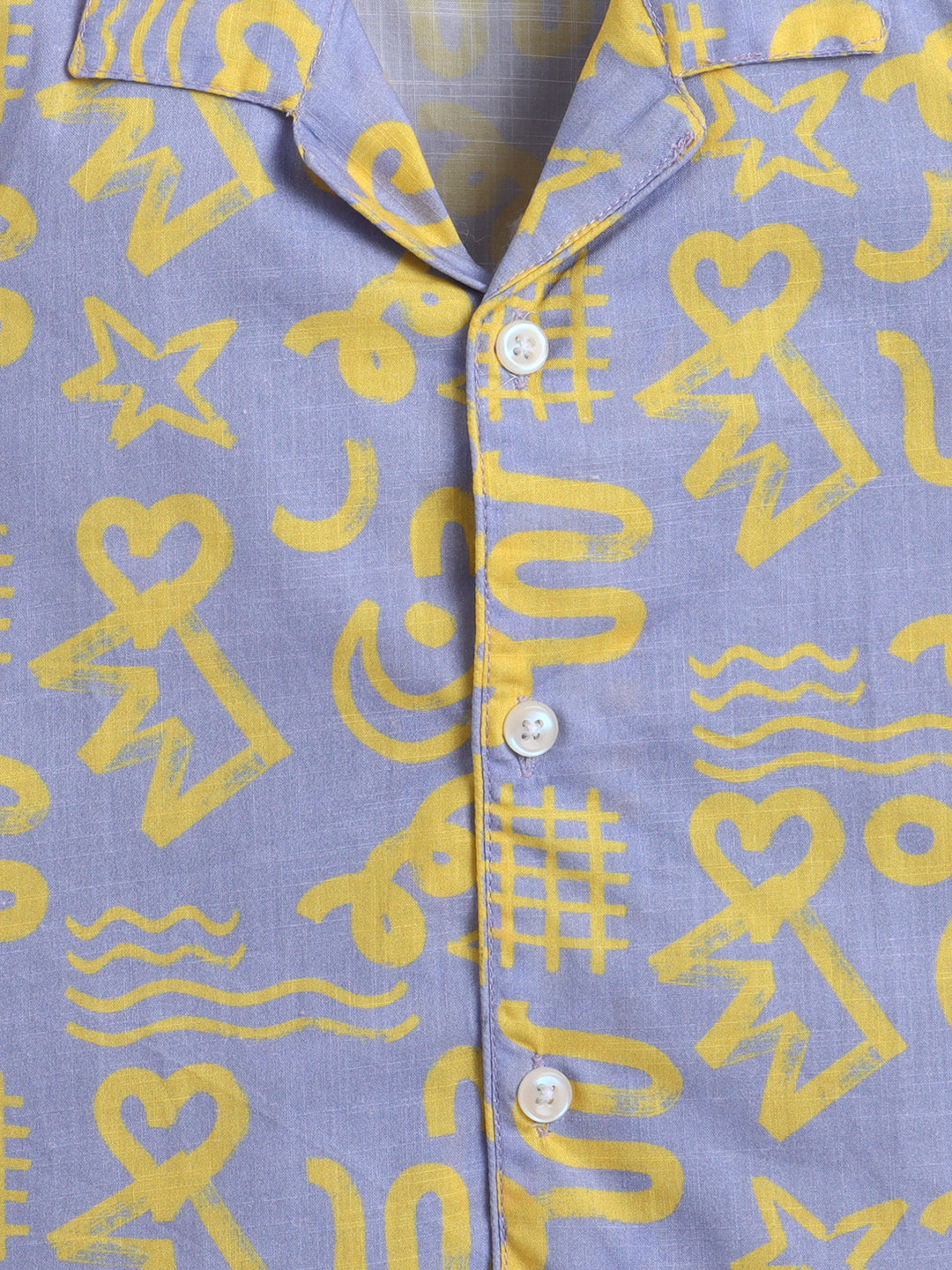 Purple Abstract Cotton Slub Co-ord Set