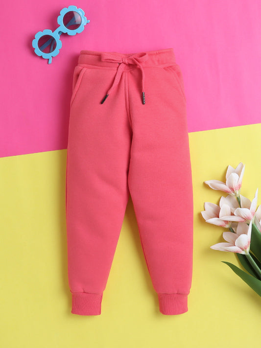 Trackpant with Fleece Lining and Elasticated waist- Pink