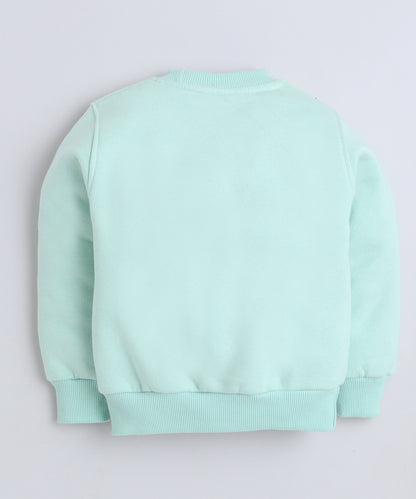 Love Sweatshirt with Fleece Lining- Sea Green