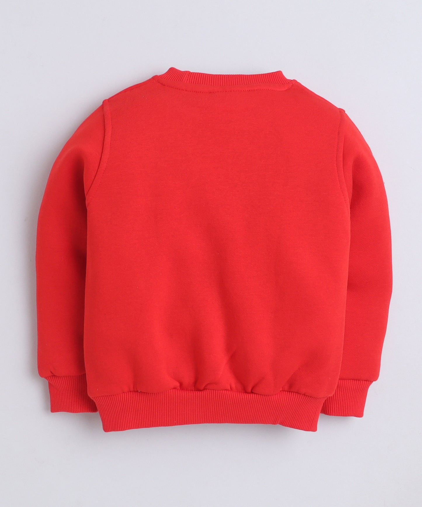 Cookie Crew Print Sweatshirt with Fleece Lining- Red