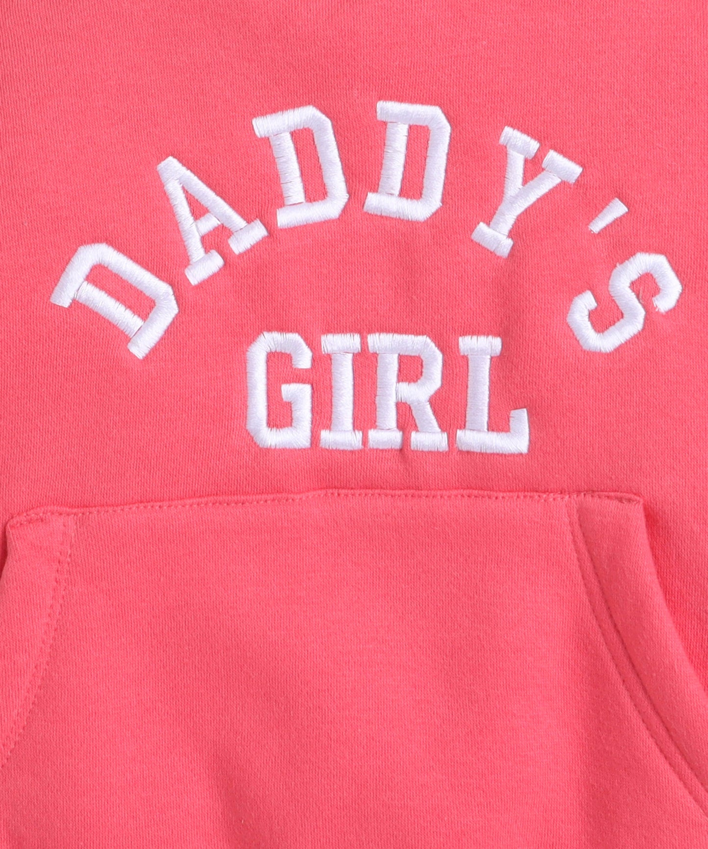 Daddy's Girl Embroidery Sweatshirt with Fleece Lining- Pink