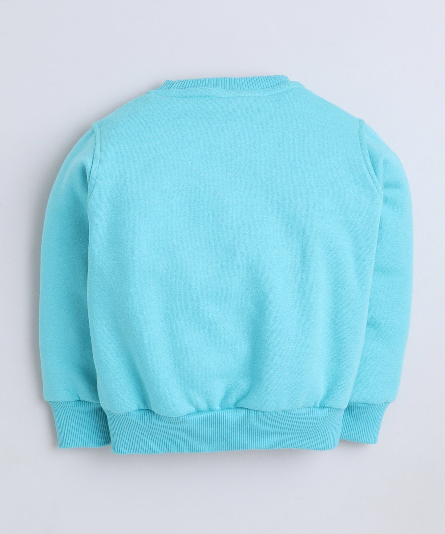 Cute Mama's Boy Embroidery Sweatshirt with Fleece Lining- Turquoise