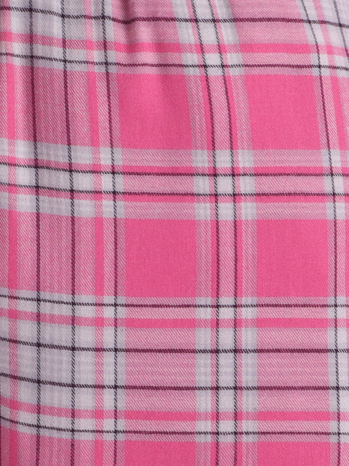 Pink & White Checks Pure Cotton Nightsuit with Daddy Love Embroidery