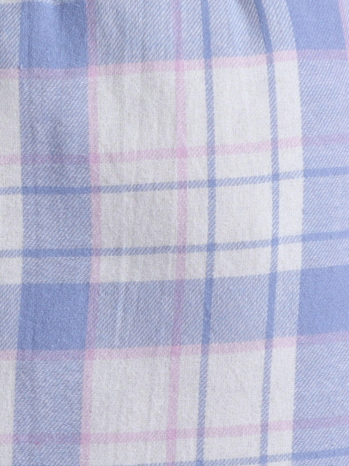 Blue & White Checks Pure Cotton Nightsuit with Butterfly Embroidery