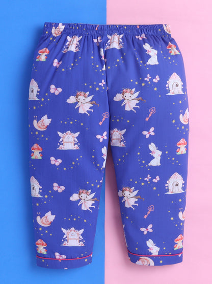 Fairy & Magic Castles Print Pure Cotton Full Sleeves Nightsuit