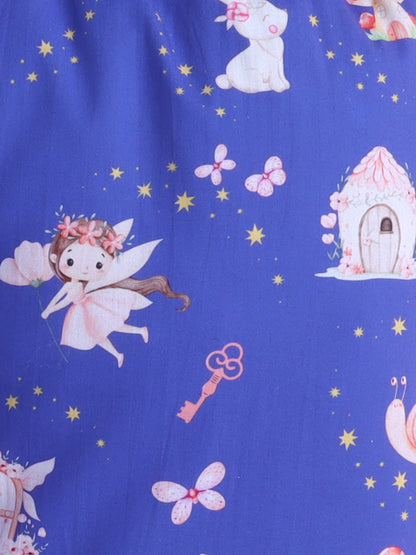 Fairy & Magic Castles Print Pure Cotton Full Sleeves Nightsuit
