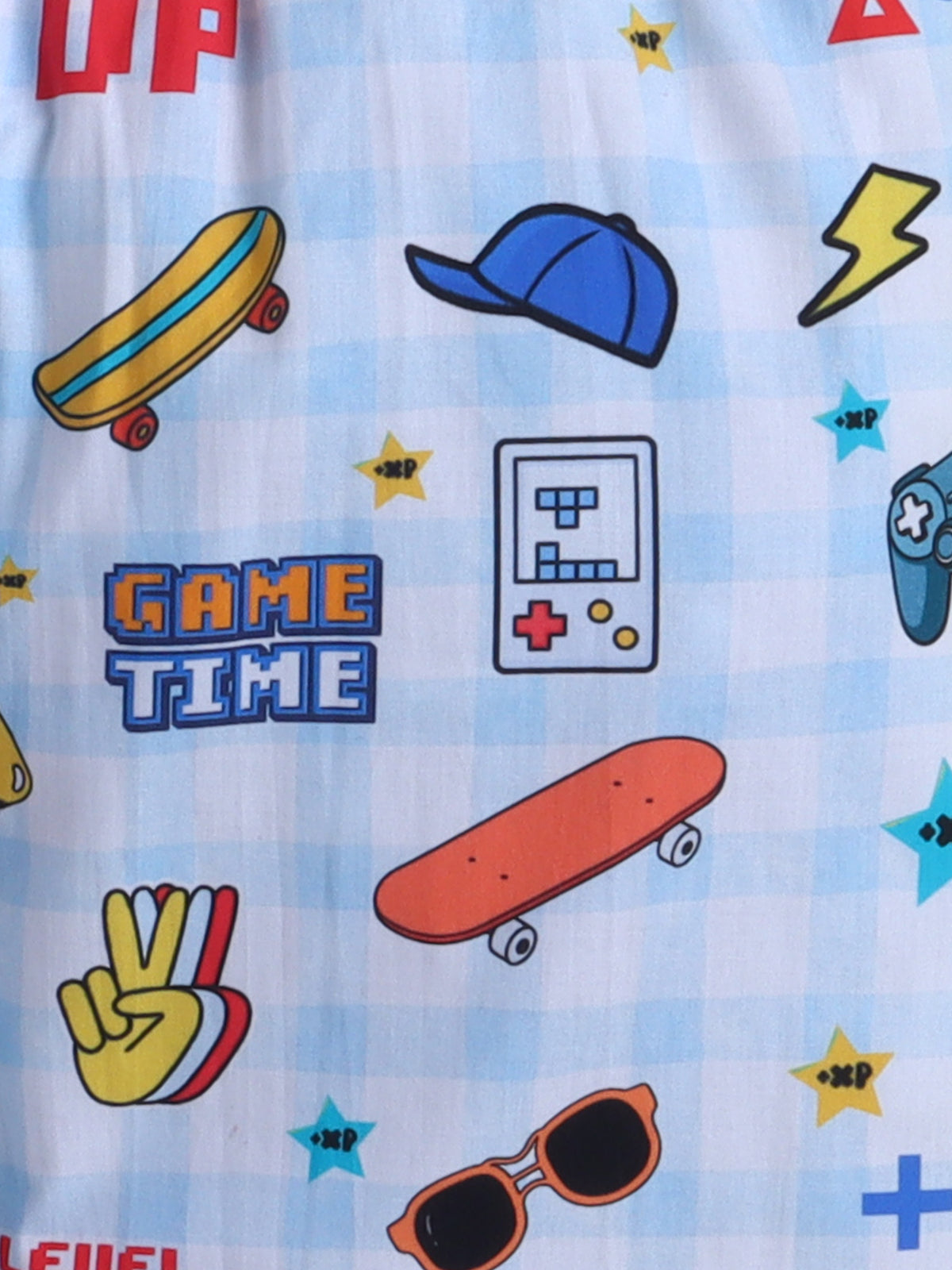 Gaming Print Pure Cotton Full Sleeves Nightsuit